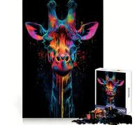Puzzle Girafe Arc-en-Ciel 1000 Pièces pour Adultes Jeu de Réflexion Image Douce et Détendue Cadeau Joli (38x26cm)