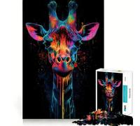 Puzzle Girafe Arc-en-Ciel pour Adultes, 1000 Pièces, Casse-tête, Loisirs la Maison, Image Assembler, Cadeau d'anniversaire (38x52cm)