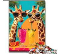 Puzzle Girafe Buvant Une Boisson pour Adultes, 2000 pièces, à partir de 14 Ans, décoration Murale, Cadeau d'anniversaire et Cadeau Unique (70x100cm)