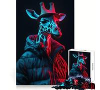 Puzzle Girafe Cyberpunk Néon pour Adultes 1000 Pièces Logic Boost Toy Group Joy Premium Edge Surprise Anniversaire (50x75cm)