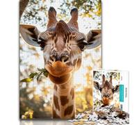 Puzzle Girafe dans la forêt 1000 pièces pour Adolescents et Adultes, Jeu Familial Anti-Stress, défi Difficile, Cadeaux pour Amis et Famille 38x26cm