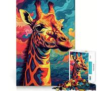 Puzzle Girafe des Highlands aux Couleurs vibrantes,1000 pièces,Jeu de Construction Focus,Assemblage sûr et précis,Jouet d'intérieur pour Les fêtes (38x52cm)