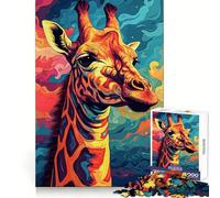 Puzzle Girafe des Highlands aux Couleurs vibrantes pour Adultes, 1000 pièces, Exercice Mental, Loisir agréable, découpe précise, Cadeau d'anniversaire (38x52cm)