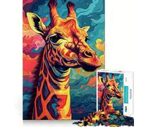 Puzzle Girafe des Highlands aux Couleurs vibrantes pour Adultes,1000 pièces,Jeu de Concentration,découpe de précision,Bords Lisses,défi Amusant pour Passer Le Temps (38x26cm)