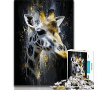 Puzzle Girafe dorée pour Adultes et Adolescents, Jouets éducatifs, Anti-Stress, idéal pour la décoration de Bureau, 50x75cm