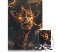 Puzzle Girafe Éclairage Fantaisie 1000 pièces - Jeu de développement cognitif Amusant - Cadeau spécial et attentionné - Dimensions:50x75cm