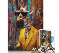 Puzzle Girafe en Costume pour Adolescents, 1 000 pièces, Aide Le Cerveau à exercer des Jouets addictifs pour cultiver la Patience Une œuvre d'art (50x75cm)