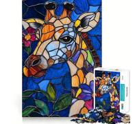 Puzzle Girafe en Vitrail pour Adultes 1000 Pièces Think Smart Toy Home Enjoy Découpe Précise Décoration Murale 38x26cm