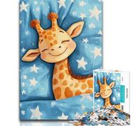 Puzzle Girafe endormie 1000 pièces pour Adolescents, Difficile à réaliser mais Amusant et Humoristique, Cadeau d'anniversaire, Cadeaux, décoration Murale 38x26cm