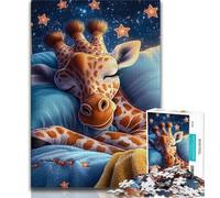 Puzzle Girafe endormie 1000 pièces pour Adultes, pour soulager Le Stress et Offrir à Toute la Famille 38x26cm