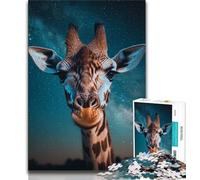 Puzzle Girafe Fantastique 1000 Pièces pour Adultes, Jeu Familial Anti-Stress, Défi Difficile, Cadeaux Secrets du Père Noël 38x26cm