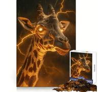 Puzzle Girafe Fantastique Effrayant pour Adultes 1000 Pièces Jeu de Logique Transparente Loisirs Silencieux Découpe Parfaite Cadeau Élégant (50x75cm)