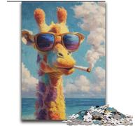 Puzzle Girafe Fumeuse Adulte 2000 Pièces Difficile, Jeux Éducatifs Décoration Maison Unique Décoration Maison et Cadeaux (70x100cm)