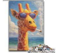 Puzzle Girafe Fumeuse pour Adolescents 2000 Pièces, Stimule Le Cerveau, Jouets Addictifs pour Cultiver la Patience, Jeu de Défi Unique (70x100cm)