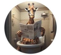 Puzzle Girafe lisant Un Journal pour Adultes, 1 000 pièces, Casse-tête Stimulant, activité familiale, décoration intérieure, Cadeau de Noël, 67,5 x 67,5 cm
