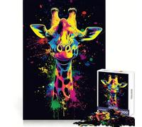 Puzzle Girafe Néon 1000 Pièces pour Adolescents Jeu de Réflexion Loisirs Créatifs Assemblage et Collection (38x26cm)