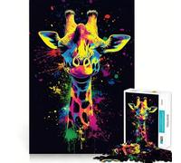 Puzzle Girafe Néon 1000 Pièces pour Adolescents Jeu de Réflexion Loisirs Créatifs Assemblage et Collection (38x26cm)