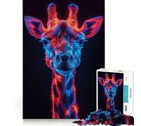 Puzzle Girafe Néon pour Adolescents, 1000 Pièces, Jeu de Logique, Découpe de Précision, Cadeau Exquis (50x75cm)