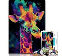 Puzzle Girafe Néon pour Adultes et Ados 1000 Pièces, Jeu Éducatif et Défi, pour Toute la Famille (75x50cm)
