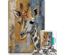 Puzzle Girafe Noir et Or 1000 pièces pour Adultes et Adolescents, stimule Le Cerveau, Jouets addictifs pour cultiver la Patience, adapté aux Couples (38x26cm)