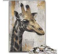 Puzzle Girafe Noir et Or 2000 pièces pour Adultes et Adolescents, Cadeau d'anniversaire idéal pour Un séjour de détente, décoration Murale pour Les 14 Ans et Plus (70x100cm)