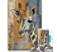 Puzzle Girafe Noir et Or pour Adultes et Adolescents 1000 Pièces, Jeux Éducatifs Décoration Maison Collection Artistes, Beaux-Arts 50x75cm