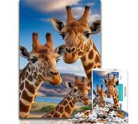 Puzzle Girafe pour Adolescents, 1 000 pièces, Jouet éducatif et décompressant, Cadeau du Père Noël Secret, 50x75cm
