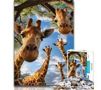Puzzle Girafe pour Adultes et Adolescents, idéal pour Tuer Le Temps en Vacances avec des pièces de Formes aléatoires entièrement emboîtables (50x75cm)