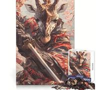 Puzzle Girafe Samouraï 1000 Pièces pour Adultes Jeu de Réflexion Intelligent Activité à la Maison Découpe Lisse Surprise de Noël (38x26cm)