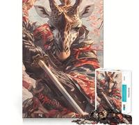 Puzzle Girafe Samouraï 1000 Pièces pour Adultes Jeu de Réflexion Intelligent Activité à la Maison Découpe Lisse Surprise de Noël (38x26cm)