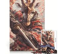 Puzzle Girafe Samouraï pour Adolescents 1000 Pièces Décoration Murale Apaisante et Amusante aux Découpes Claires (50x75cm)