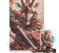 Puzzle Girafe Samouraï pour Adolescents 1000 Pièces Décoration Murale Apaisante et Amusante aux Découpes Claires (50x75cm)