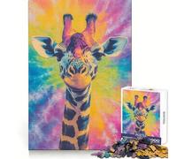 Puzzle Girafe tie-Dye 1000 pièces pour Adultes, Jeu intellectuel et Relaxant, découpe de qualité, pièce d'art 50x75cm