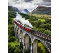 Puzzle Glenfinnan Railway Viaduc Scotland The Jacobite Steam Train Against challenging and Stimulating Puzzle Game, Wall Art Unique Gift