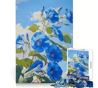 Puzzle Gloire du Matin en Fleurs Bleues 1000 pièces, Exercice cérébral apaisant, Loisir créatif, découpe de précision, Cadeau de Noël (38x26cm)