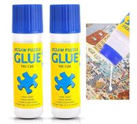 Puzzle Glue for Puzzle Transparent with Easy-On Application Head,Quick Drying Pack of 2 Non-Toxic Puzzle Glue - 120 ml x2 Bottle