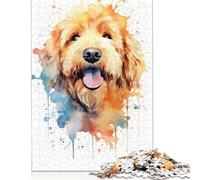 Puzzle Golden Doodle 1000 pièces, Puzzle de difficulté, Jeu éducatif, Jouet, Cadeau d'halloween, 1000 pièces (38 x 26 cm)