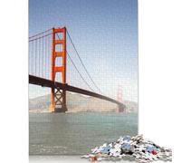 Puzzle Golden Gate Bridge 100% Carton recyclé, Puzzle de qualité supérieure pour Adultes et Enfants, Cadeaux d'halloween, 1 000 pièces (75 x 50 cm)