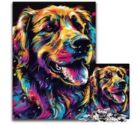 Puzzle Golden Retriever 1000 pièces en Bois pour Adultes et Adolescents, idéal pour Un Anniversaire ou des fêtes 50x75cm / 19,68x29,52 Pouces