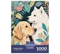 Puzzle Golden Retriever 1000 Pièces en Carton pour Adultes Jeu D’activité Intérieure Puzzle Chien Samoyède Cadeau Famille Décoration Intérieure 38x26cm/1000pcs