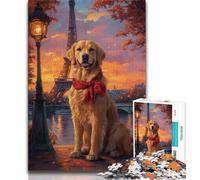 Puzzle Golden Retriever 1000 pièces pour Adolescents, Jeu éducatif, défi, décoration d'intérieur Unique et Cadeaux (38x26cm)