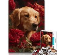 Puzzle Golden Retriever 1000 pièces pour Adultes et Adolescents, Jeux d'activités familiales stimulants, Jouet à Faire soi-même pour décoration Murale de la Maison (50x75cm)