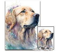Puzzle Golden Retriever 1000 pièces pour Adultes, Puzzle en Carton, Jeux en Famille, soirées Amusantes, décoration à Faire soi-même, 26x38cm/10,23x14,96 Pouces