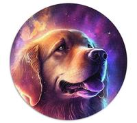 Puzzle Golden Retriever 1000 pièces, Puzzle Rond 1000 pièces, idéal pour la décoration intérieure, l'entraînement cérébral et Les fêtes de Fin d'année, 67,5 x 67,5 cm