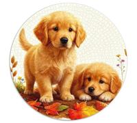 Puzzle Golden Retriever Chiot 1000 Pièces pour Adultes Et Enfants, Jeu-éduChatif, Puzzles Feuilles d'automne, Home Decor, Idée Cadeau 1000pcs (67.5x67.5cm)