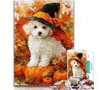 Puzzle Golden Retriever Halloween 1000 pièces pour Adultes et Adolescents, Jeu éducatif et défi, idéal comme Cadeau pour Toute la Famille (38x26cm)
