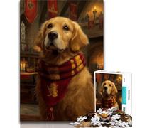Puzzle Golden Retriever Magique 1000 pièces pour Adultes et Adolescents activité Amusante pour la Maison Jouets pour Les Jours de Pluie Cadeaux d'anniversaire 26x38cm