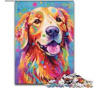 Puzzle Golden Retriever Souriant pour Adultes 1000 pièces, Jouets éducatifs, Jeux Anti-Stress, Cadeaux d'anniversaire Uniques (26x38cm)