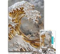 Puzzle Golden Waves 1000 pièces pour Adultes et Adolescents, Assemblage de Motifs Amusant à la Maison, Cadeau d'anniversaire, Cadeau de Voyage 38x52cm