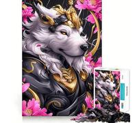 Puzzle Goldendoo Chien Samouraï Blanc pour Adultes 1000 Pièces Jeu de Mémoire Solide Assemblage Sécurisé Jeu de Connexions Significatif (38x26cm)